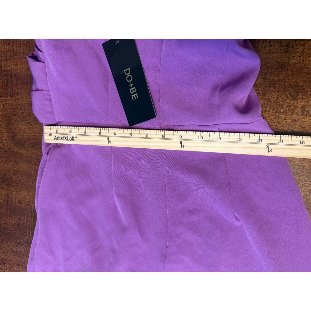 DO+BE Viola One Shoulder Jumpsuit Womens M Purple NWT $68 Cocktail Wedding - Picture 6 of 7